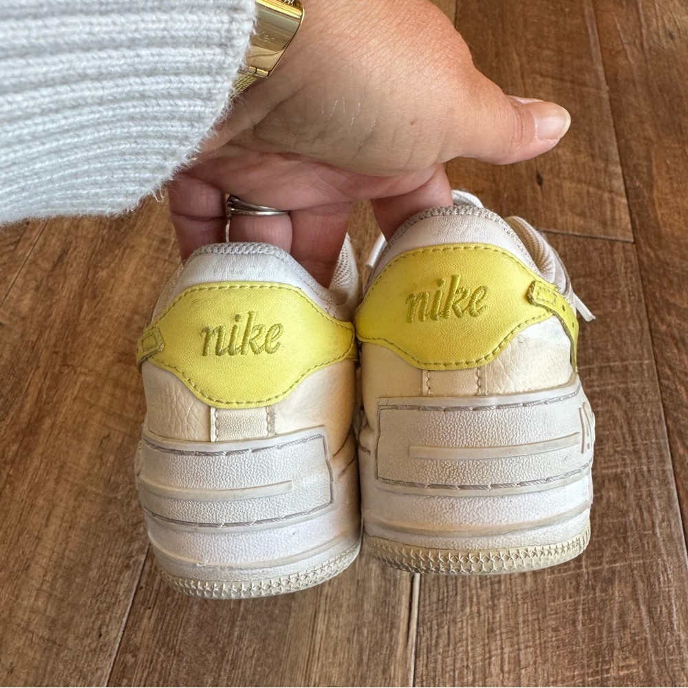 Nike Air Force 1 low shadow pale ivory light zitron sneakers size 6.5 - Picture 4 of 9